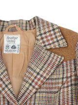 Beige Check 1970s Vintage Wool Jacket