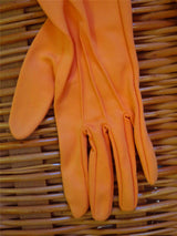 Vintage 1960s Orange Long Stretch Gloves