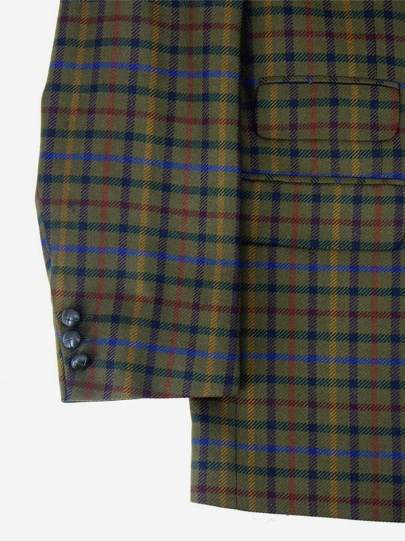 Colourful Check Daks Vintage Pure Wool Blazer