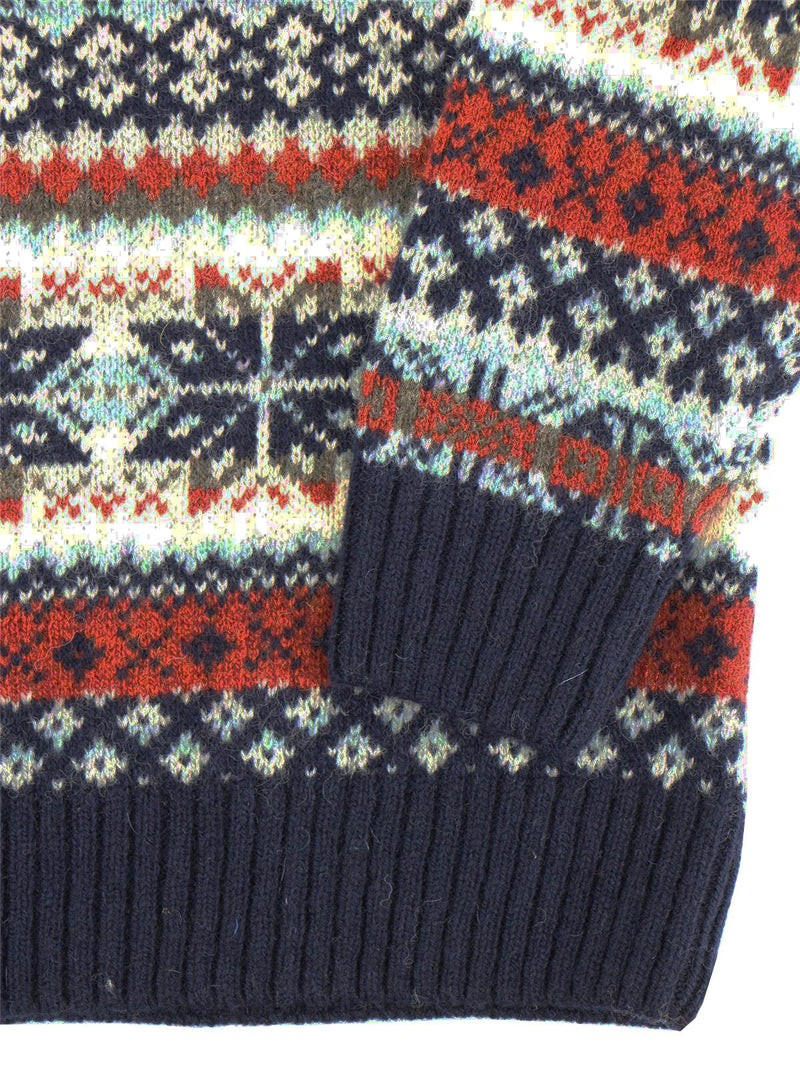 1940s Vintage Scottish Wool Fairisle Knit Jumper in Mountain Blue