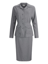1940s Vintage Victory Skirt Suit in Grey Check