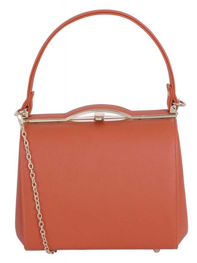 Small Orange Vintage Inspired Frame Bag