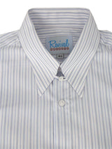 Blue London Stripe Forties Vintage Spearpoint Shirt with Tab Collar