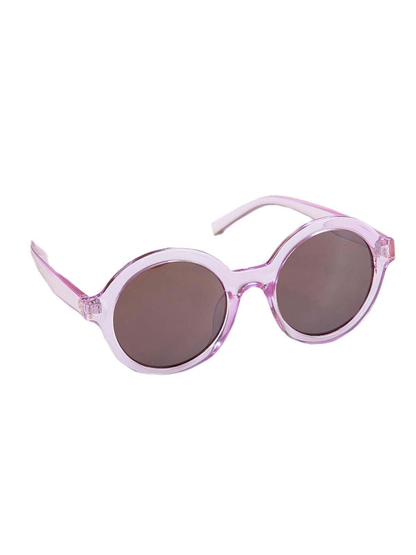 Retro Style Translucent Purple Round Sunglasses