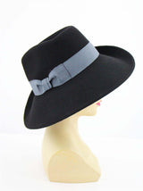 Black 1940s Vintage Style Tilt Hat