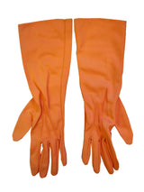 Vintage 1960s Orange Long Stretch Gloves