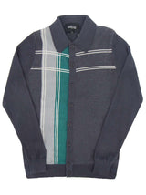 Bold 50s Style Check Grey Knit Cardigan