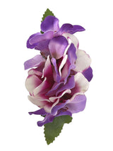 Summery Purple & White Retro Hair Flower Brooch