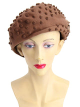 1940s Brown Felt Shaped Beret Vintage Hat