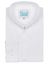 White Vintage Style Spearpoint Shirt with Tab Collar and Barrel Cuff