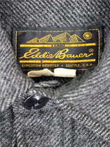 Eddie Bauer Grey Herringbone Wool Shirt Jacket