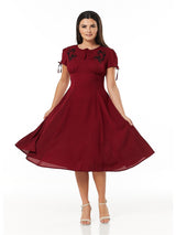 1940s Burgundy Vintage Style Ava Dress