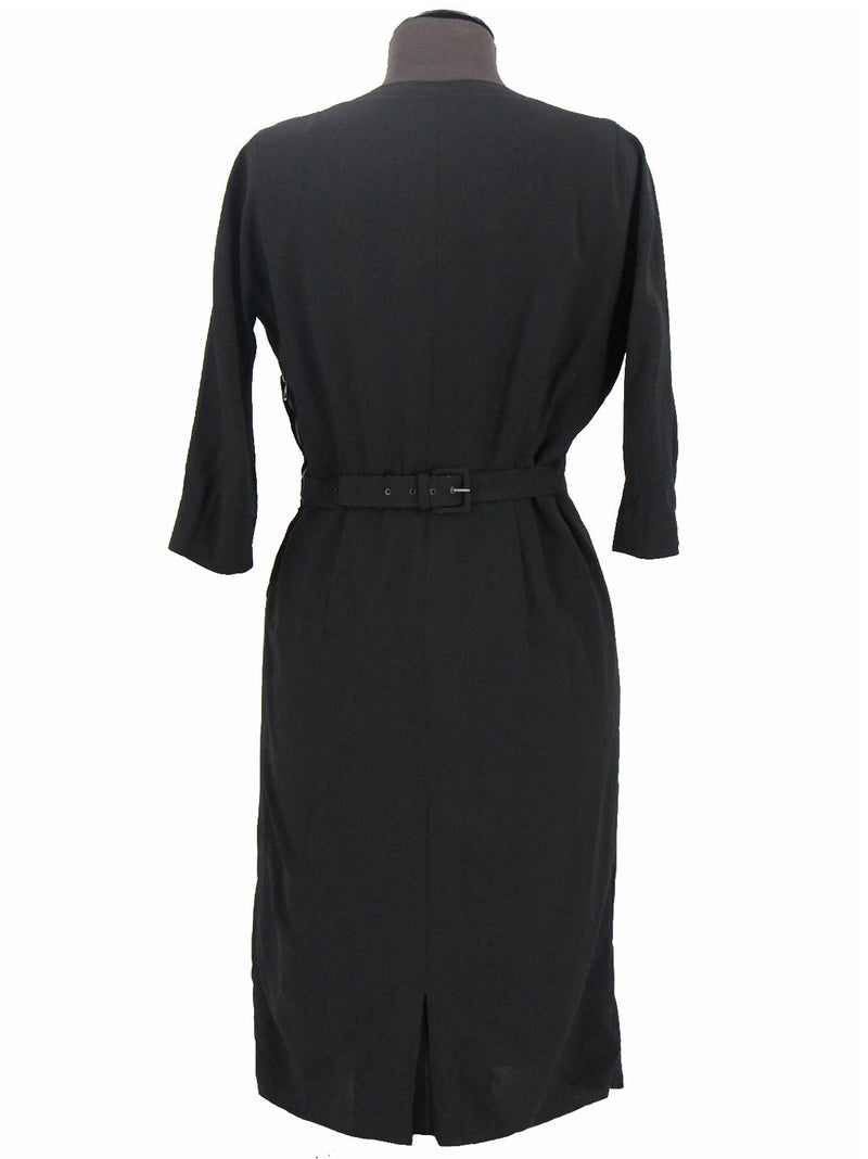 Vintage Forties Black Beaded Evening Dress
