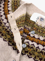 1940s Style Pure Wool Fairisle Cardigan in Ramble Beige