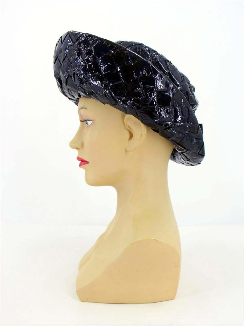 Blue Woven 1960s Vintage Breton Hat