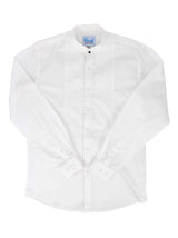 White 1940s Vintage Look Collarless Grandad Shirt