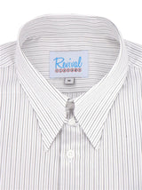 Black Lockwood Stripe 1940s Vintage Spearpoint Shirt with Tab Collar