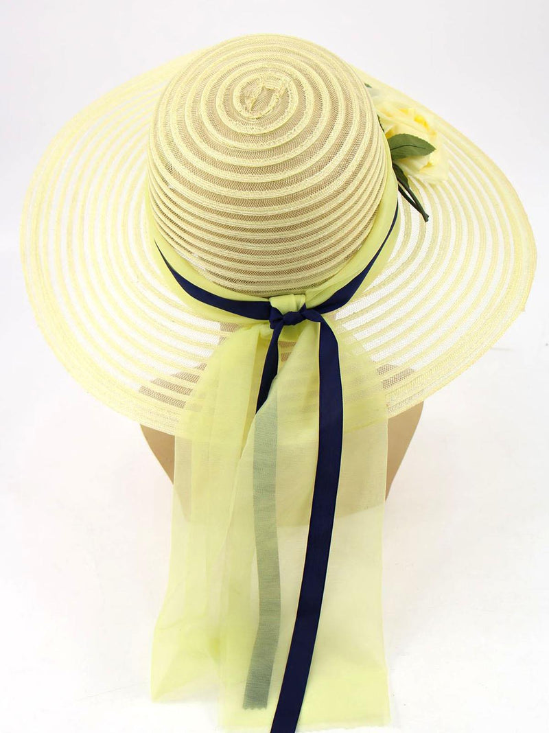 Lemon Yellow Seventies Floral Wedding Hat