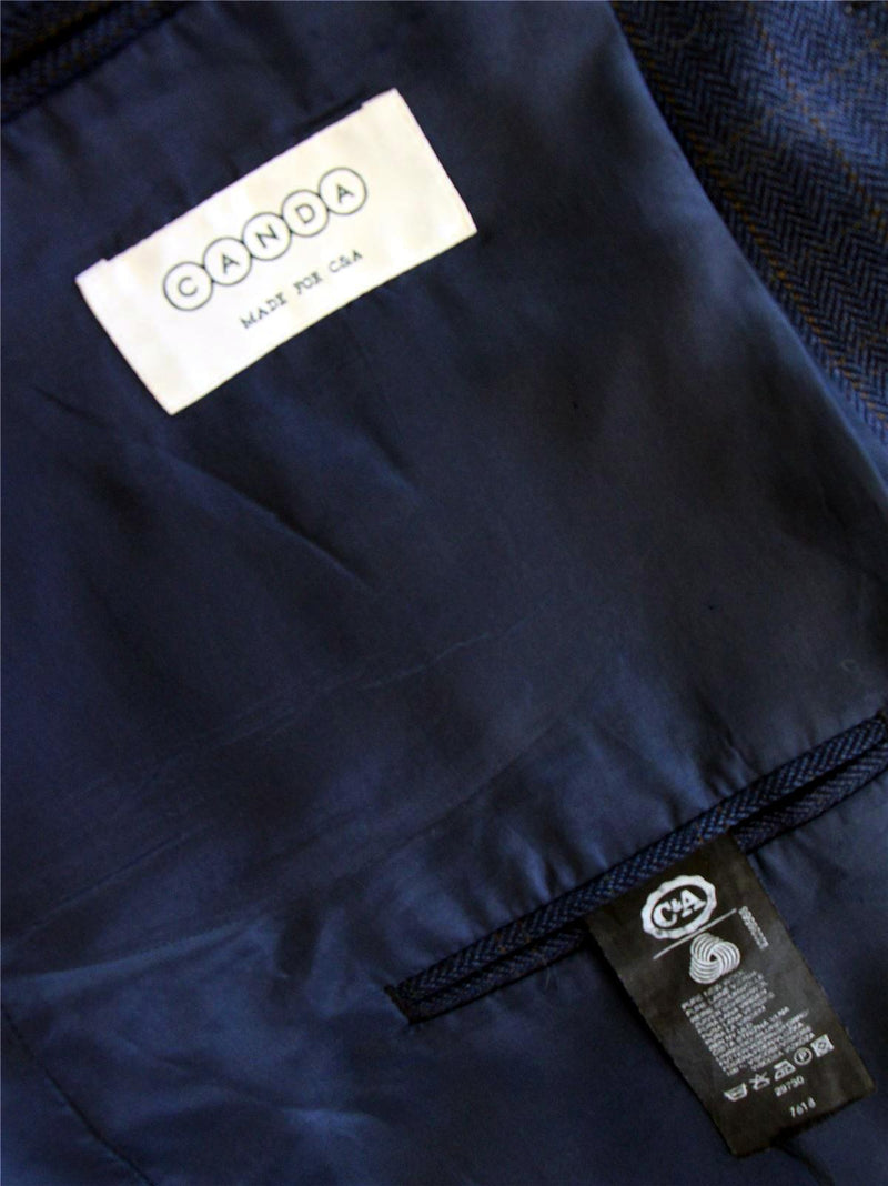 Vintage C&A Blue Check 40s Look Wool Jacket