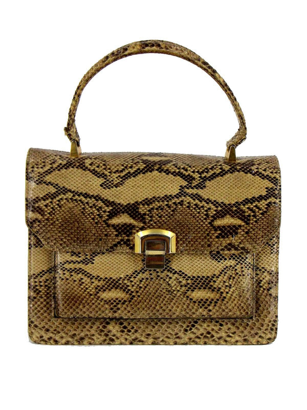 Vintage Mottled Snakeskin Satchel Style Bag