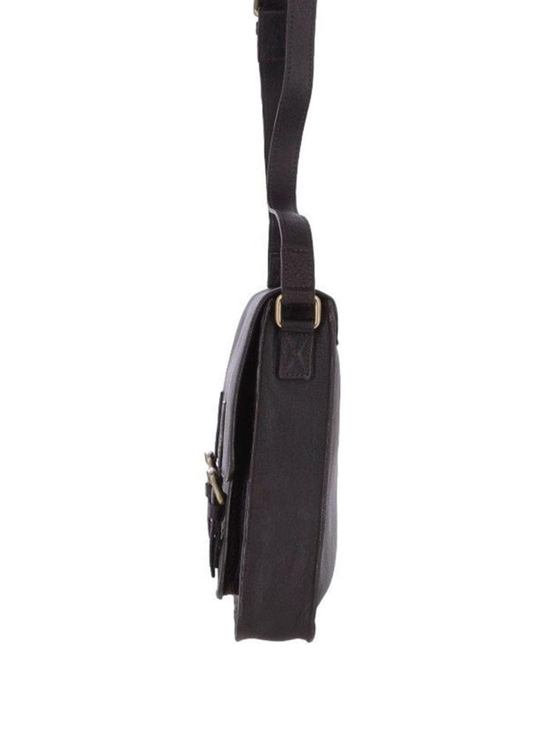 Genuine Leather Men's Dark Brown Vintage Look Satchel Bag