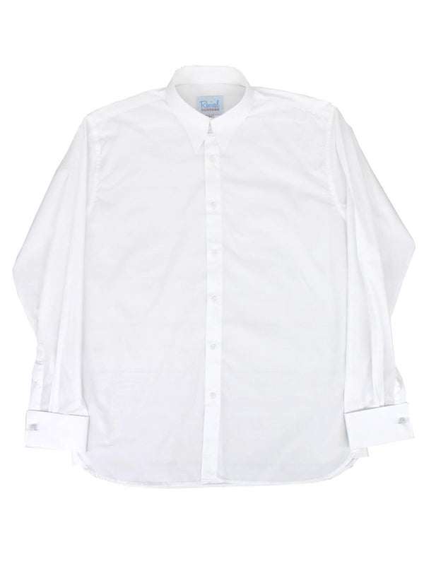 White Forties Vintage Spearpoint Shirt with Tab Collar and French Cuff