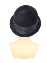 Black 1960s Vintage Short Brim Hat