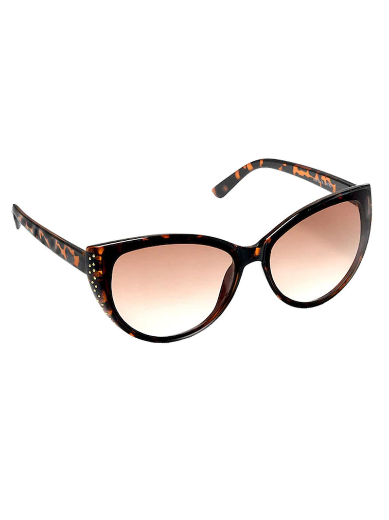 Brown Studded Catseye Vintage Style Sunglasses