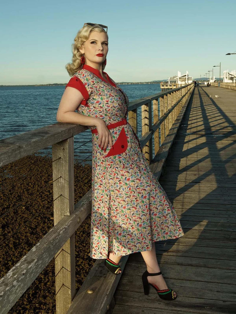 Vintage 1950s Style Colourful Day Dress